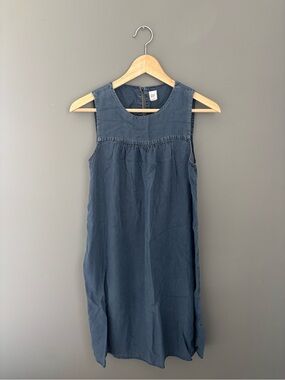 GAP Sleeveless Blue Denim Shift Dress | Size Small
